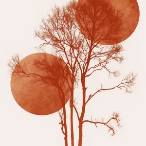 Art Print Sun and Moon hiding GOLD
