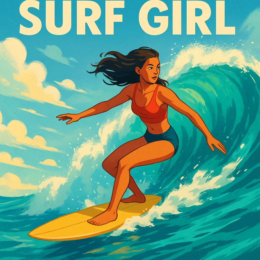 Surf Girl Illustration